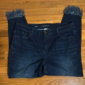 Lane Bryant Size 18 skinny jeans with fringe!  Awesome pair of jeans!Lane Bryant